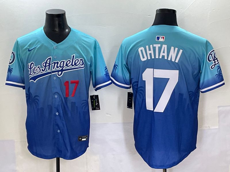 Men 2025 Los Angeles Dodgers #17 Ohtani Blue Nike MLB Jersey Daoqite style 2